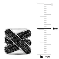 Crossover Design Men's Cufflinks Sterling Silver