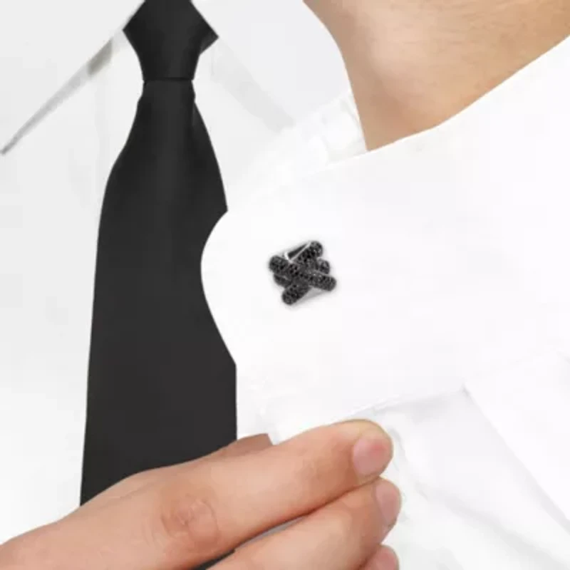 Crossover Design Men's Cufflinks Sterling Silver