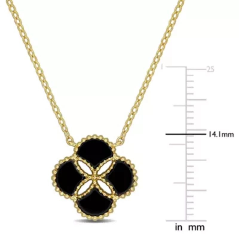 Lab Created Gemstone Quatrefoil Necklace