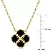 Lab Created Gemstone Quatrefoil Necklace