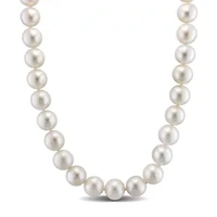 10-11mm Freshwater Cultured Pearl Necklace Sterling Silver