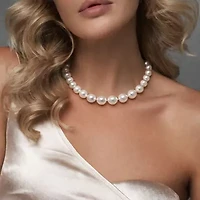 10-11mm Freshwater Cultured Pearl Necklace Sterling Silver