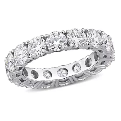 Lab Created Moissanite Eternity Ring 10K White Gold