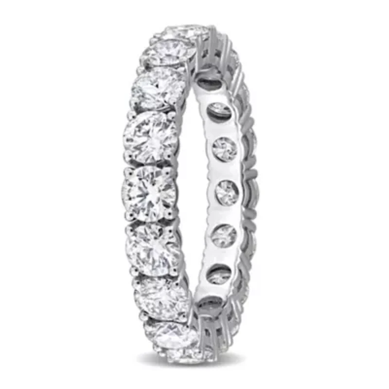 Lab Created Moissanite Eternity Ring 10K White Gold