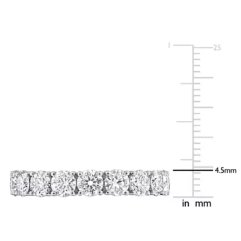 Lab Created Moissanite Eternity Ring 10K White Gold