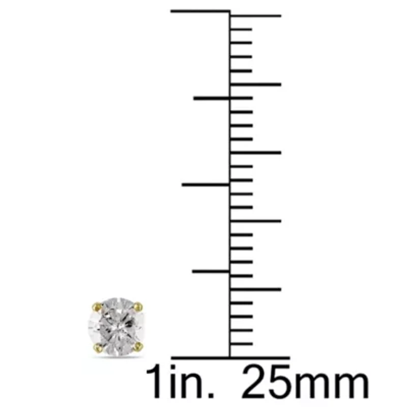 Diamond Solitaire Earrings in 14K Yellow Gold