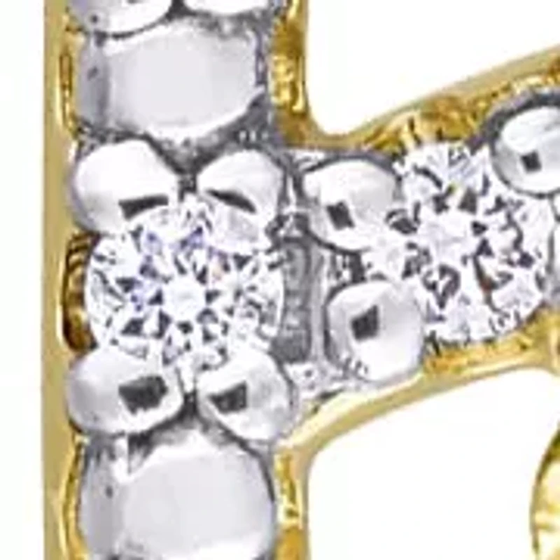 Diamond Accent Initial Necklace 14K Yellow Gold