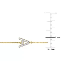 Diamond Accent Initial Necklace 14K Yellow Gold