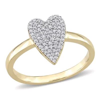 Diamond Heart Ring 10k Yellow Gold