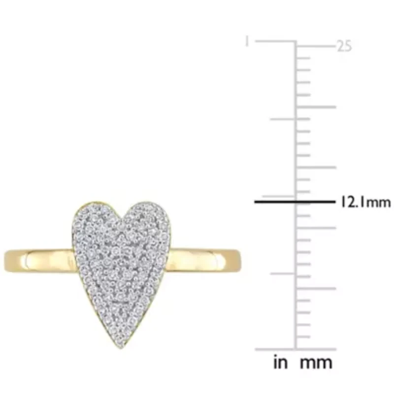 Diamond Heart Ring 10k Yellow Gold
