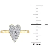 Diamond Heart Ring 10k Yellow Gold