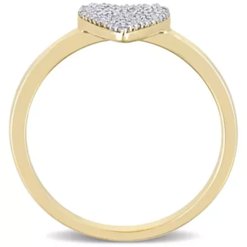 Diamond Heart Ring 10k Yellow Gold