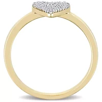 Diamond Heart Ring 10k Yellow Gold