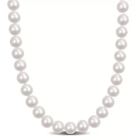 9-10mm Freshwater Cultured Pearl Necklace Sterling Silver
