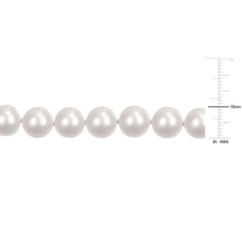 9-10mm Freshwater Cultured Pearl Necklace Sterling Silver