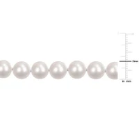 9-10mm Freshwater Cultured Pearl Necklace Sterling Silver