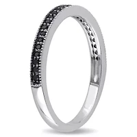 Black Diamond Ring Sterling Silver