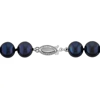 8-9mm Black Freshwater Cultured Pearl Necklace Sterling Silver