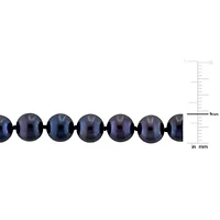 8-9mm Black Freshwater Cultured Pearl Necklace Sterling Silver