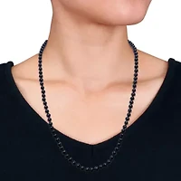 5-5.5mm Black Freshwater Cultured Pearl Necklace Sterling Silver