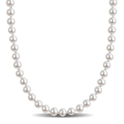 5-5.5mm Freshwater Cultured Pearl Necklace Sterling Silver