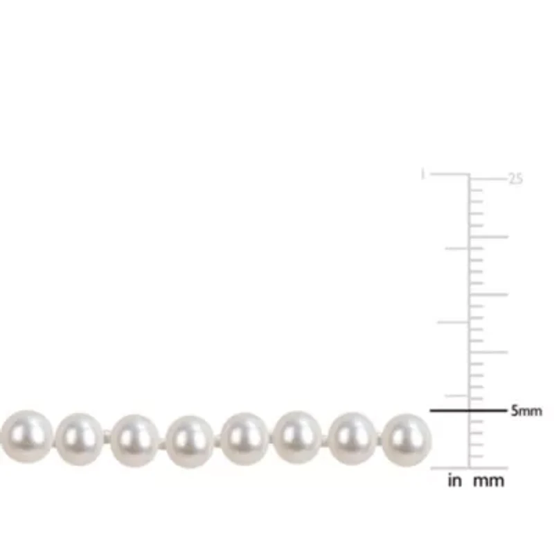 5-5.5mm Freshwater Cultured Pearl Necklace Sterling Silver
