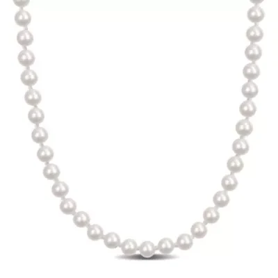 5-5.5mm Freshwater Cultured Pearl Necklace Sterling Silver