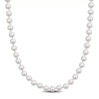 5-5.5mm Freshwater Cultured Pearl Necklace Sterling Silver