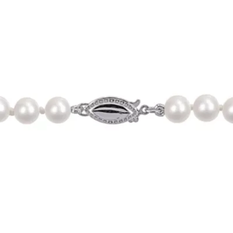 5-5.5mm Freshwater Cultured Pearl Necklace Sterling Silver
