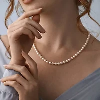 5-5.5mm Freshwater Cultured Pearl Necklace Sterling Silver