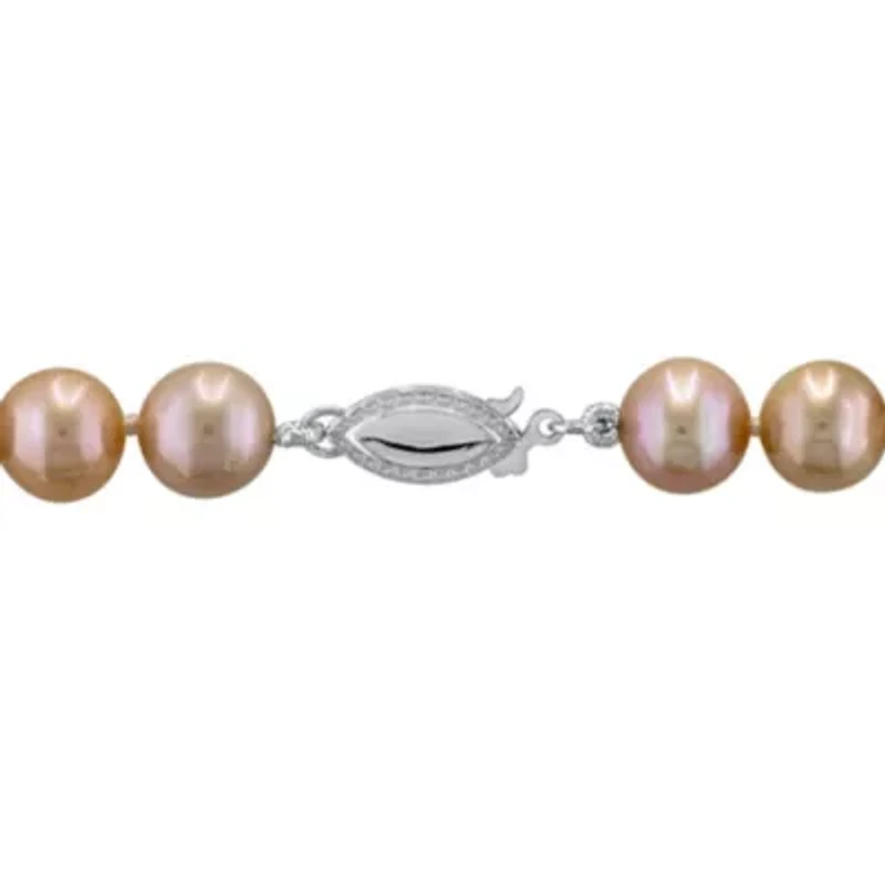7-8mm Multi-Pink Freshwater Cultured Pearl Necklace Sterling Silver