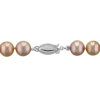 7-8mm Multi-Pink Freshwater Cultured Pearl Necklace Sterling Silver