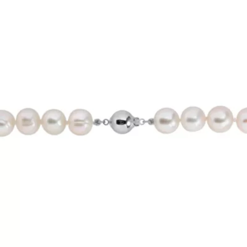 9.5-10.5mm Freshwater Cultured Pearl Necklace Sterling Silver