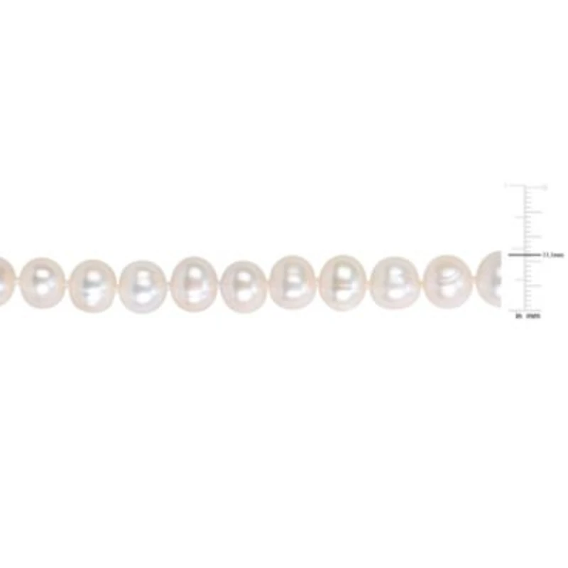 9.5-10.5mm Freshwater Cultured Pearl Necklace Sterling Silver