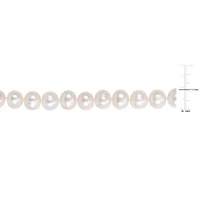 9.5-10.5mm Freshwater Cultured Pearl Necklace Sterling Silver