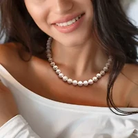 8-9mm Freshwater Cultured Pearl Necklace Sterling Silver