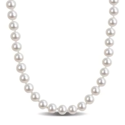 6-6.5mm Freshwater Cultured Pearl Necklace Sterling Silver