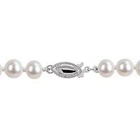 6-6.5mm Freshwater Cultured Pearl Necklace Sterling Silver