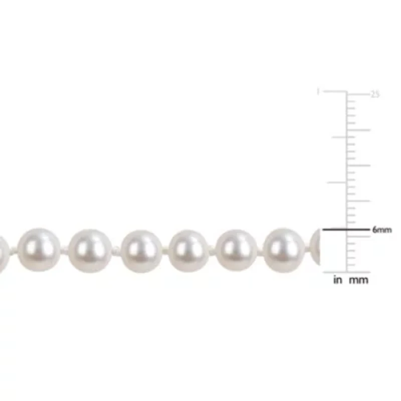 6-6.5mm Freshwater Cultured Pearl Necklace Sterling Silver