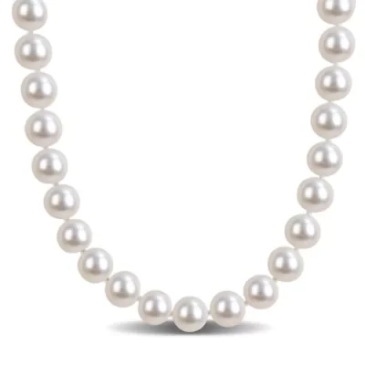 9-10mm Freshwater Cultured Pearl Necklace Sterling Silver
