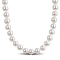 9-10mm Freshwater Cultured Pearl Necklace Sterling Silver