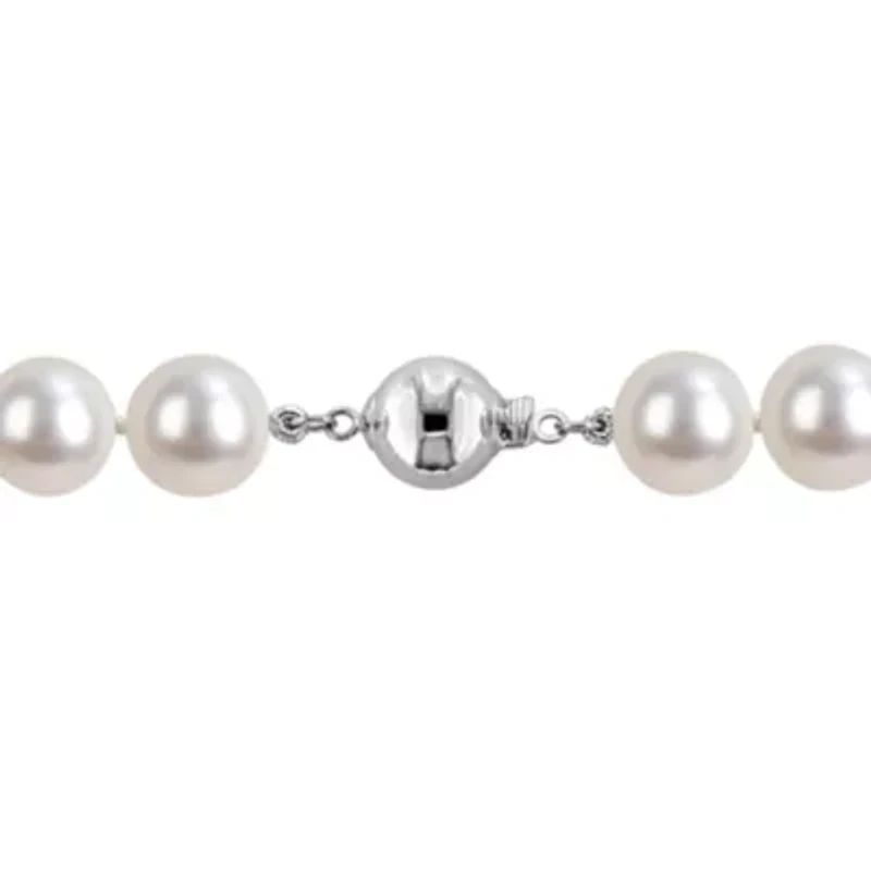 9-10mm Freshwater Cultured Pearl Necklace Sterling Silver