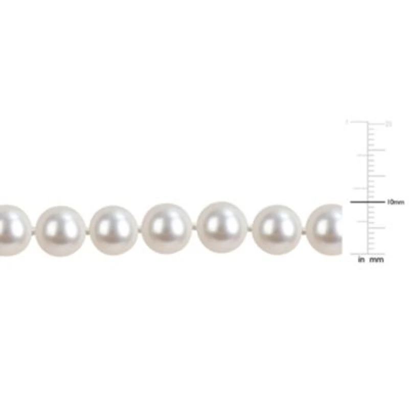 9-10mm Freshwater Cultured Pearl Necklace Sterling Silver