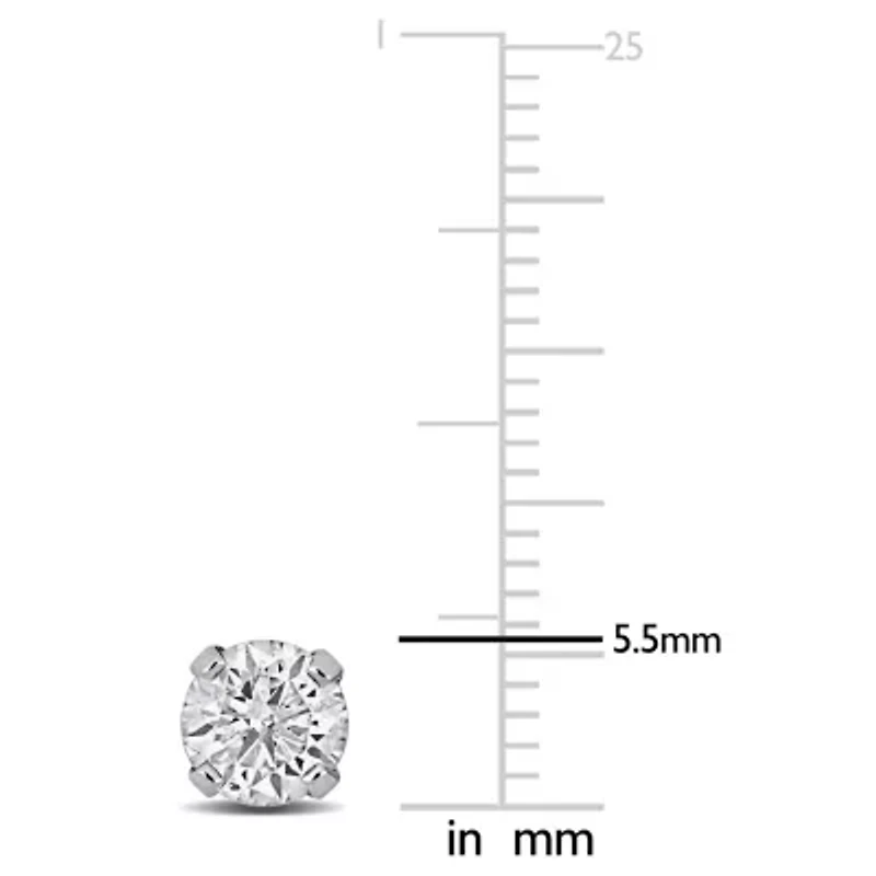 Diamond Solitaire Earrings in 14K White Gold