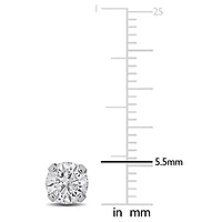 Diamond Solitaire Earrings in 14K White Gold
