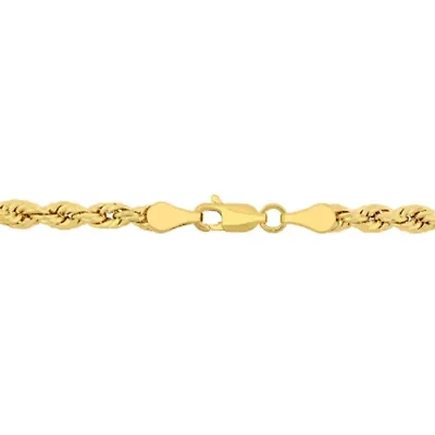 4mm Rope Chain Bracelet 14K Yellow Gold