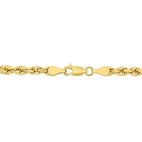 4mm Rope Chain Bracelet 14K Yellow Gold