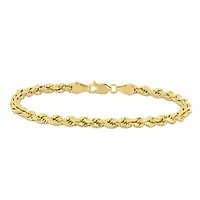 4mm Rope Chain Bracelet 14K Yellow Gold