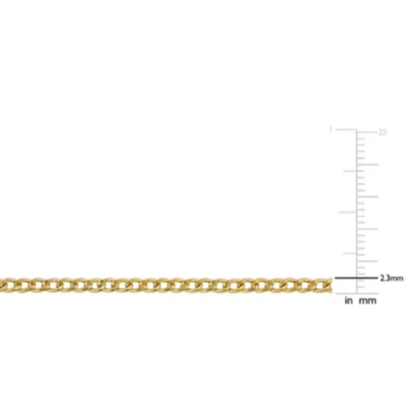 2.3mm Curb Link Chain Necklace 10K Yellow Gold