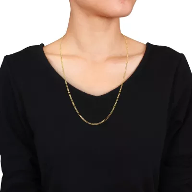 2.3mm Curb Link Chain Necklace 10K Yellow Gold